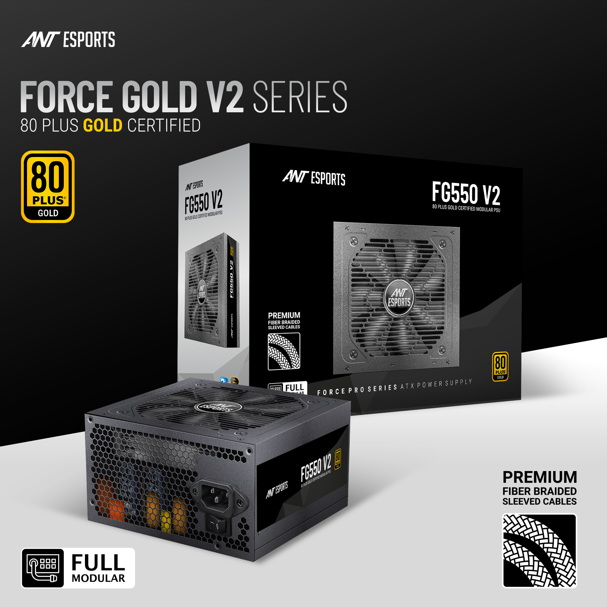 Ant Esports FG550 V2 550W 80+Gold Full Modular Black Power Supply Unit ( AESP0392 ) - Image 11