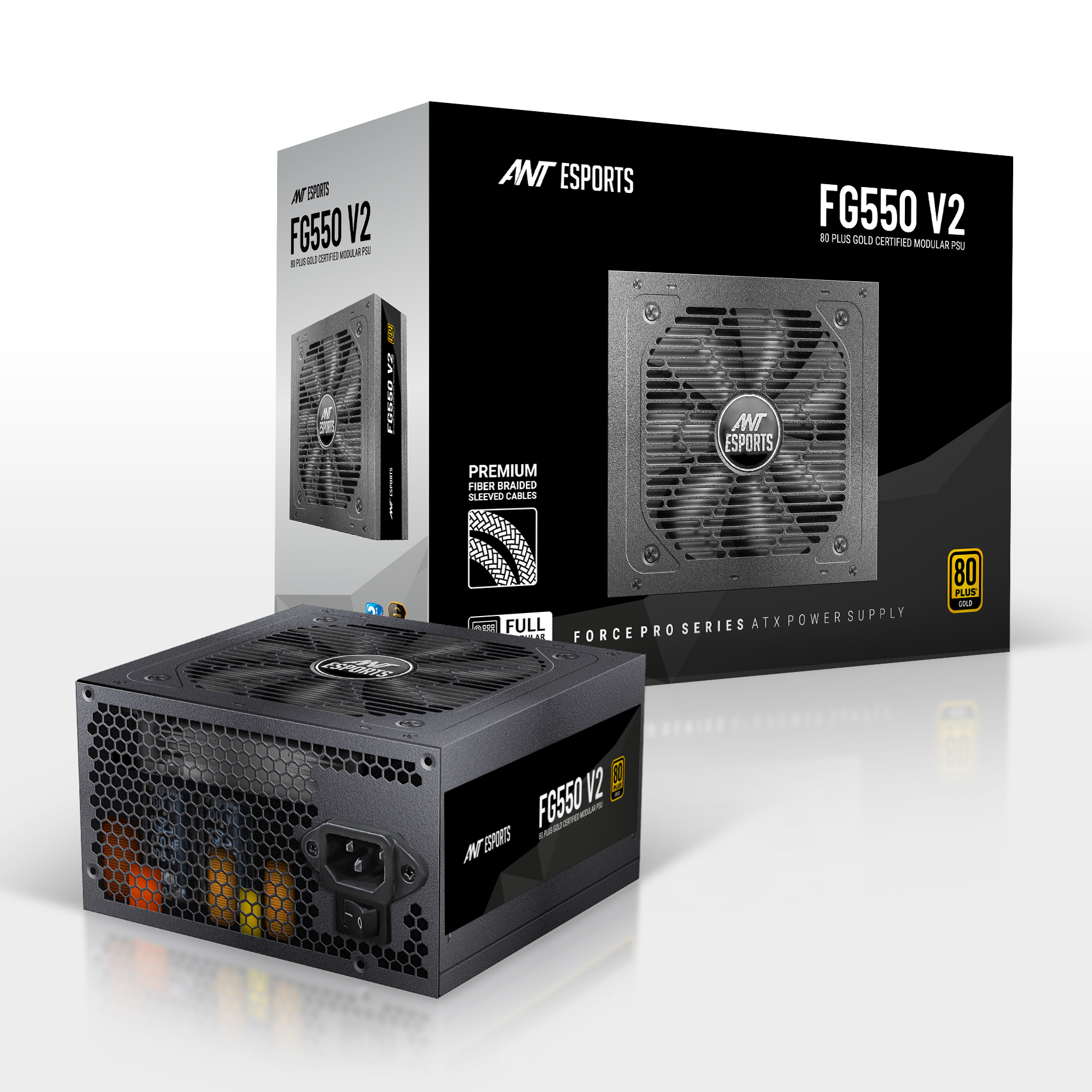 Ant Esports FG550 V2 550W 80+Gold Full Modular Black Power Supply Unit ( AESP0392 ) - Image 2