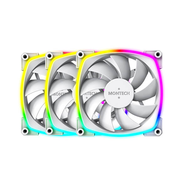 Montech AX120 PWM White 120mm ARGB Triple Pack Cabinet Fan