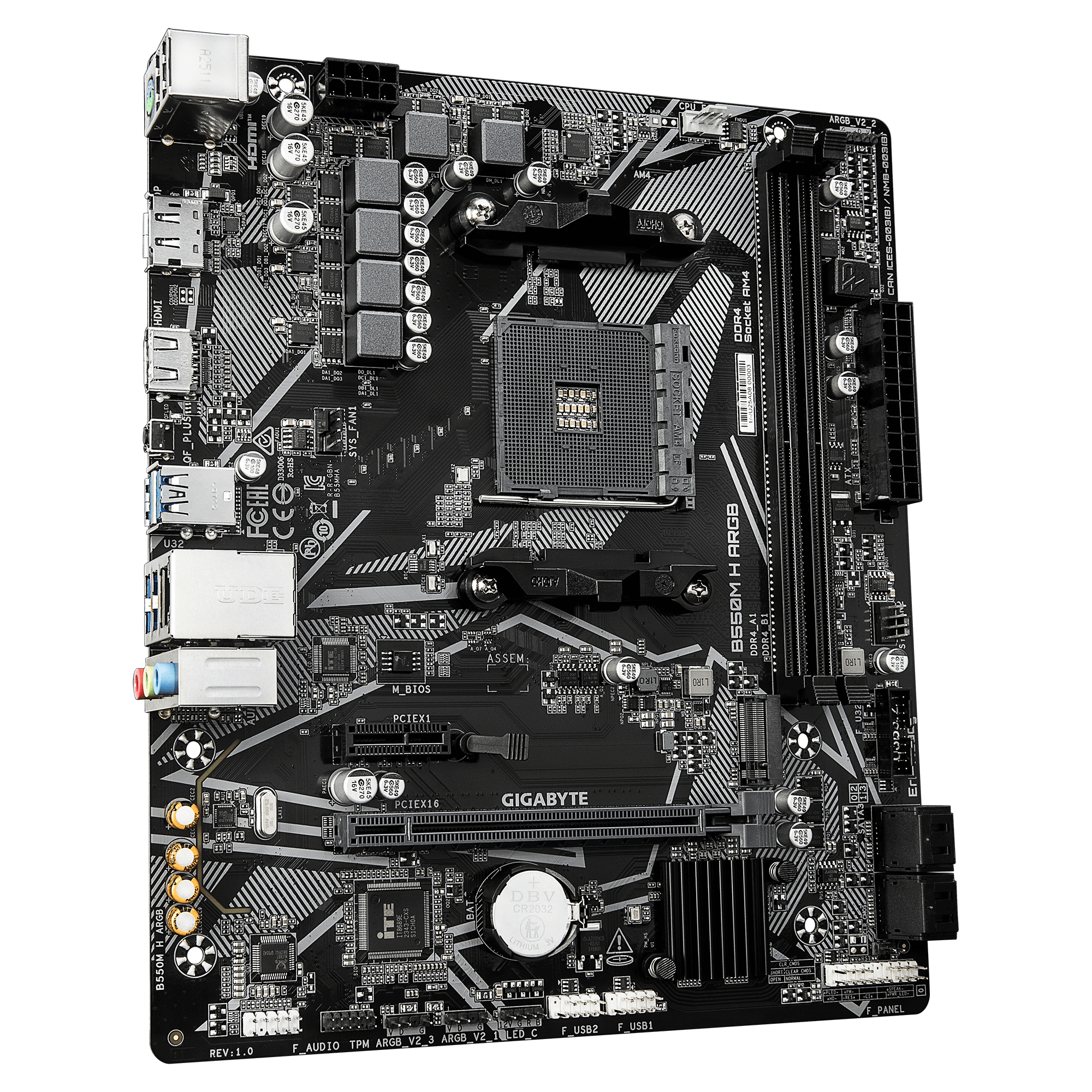 Gigabyte B550M H ARGB Micro ATX Motherboard ( AMD Socket AM4, Support AMD Ryzen 5000 G, 5000, 4000 G, 3000 G, 3000 Series Cpu, 2 x DDR4 RAM Slots, Max 64GB RAM Support ) - Image 3