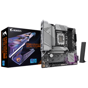 Gigabyte B760M AORUS ELITE WIFI6E DDR4 GEN5 Micro ATX Motherboard ( Intel Socket LGA1700, Support 14th, 13th, and 12th Gen Intel Core, Pentium Gold and Celeron Cpu, 4 x DDR4 RAM Slots, Max 128GB RAM Support ) 