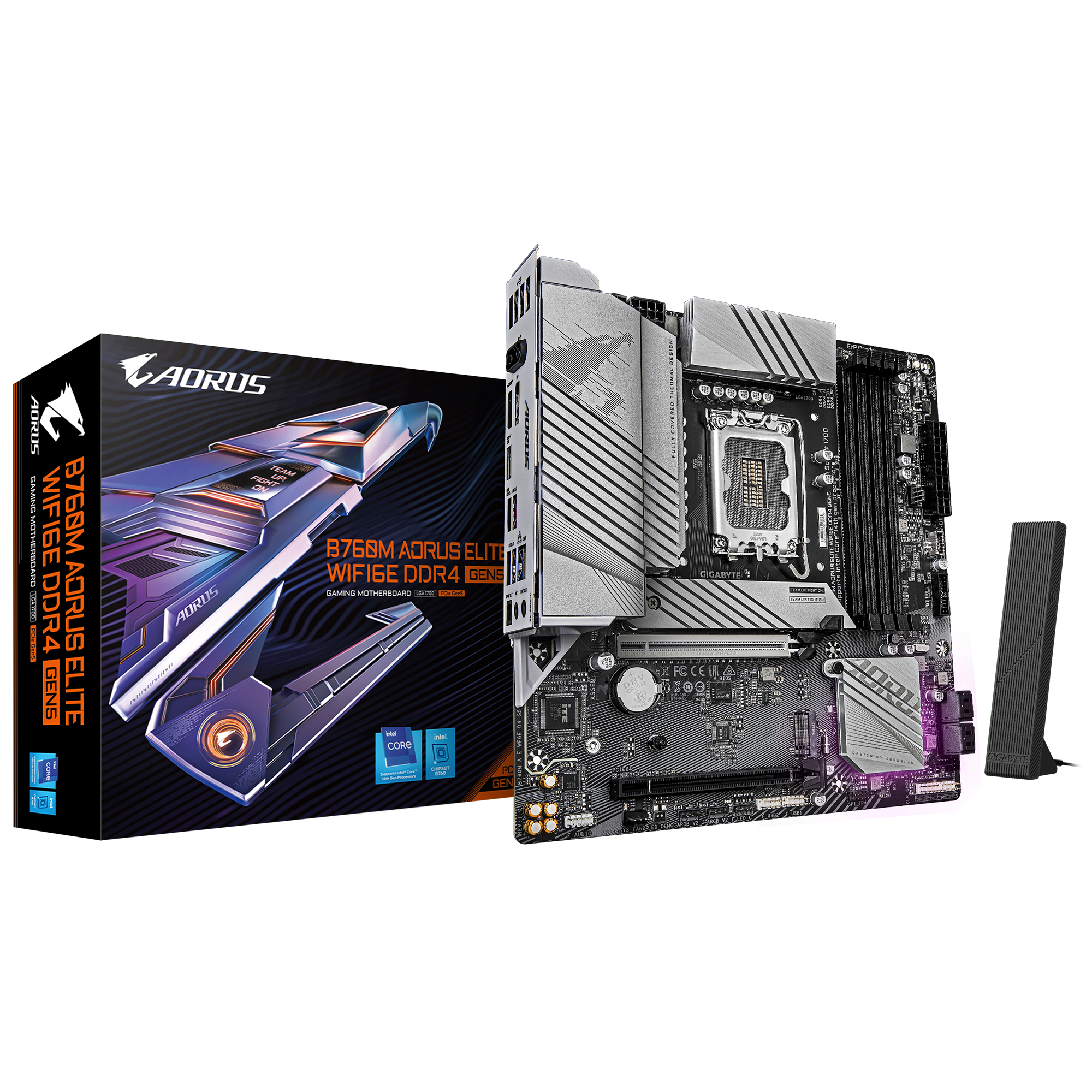 Gigabyte B760M AORUS ELITE WIFI6E DDR4 GEN5 Micro ATX Motherboard ( Intel Socket LGA1700, Support 14th, 13th, and 12th Gen Intel Core, Pentium Gold and Celeron Cpu, 4 x DDR4 RAM Slots, Max 128GB RAM Support )
