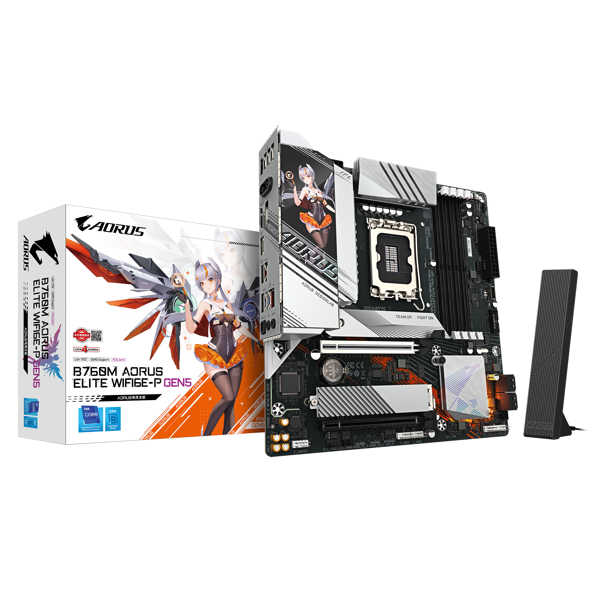 Gigabyte B760M AORUS ELITE WIFI6E-P GEN5 Micro ATX Motherboard ( Intel Socket LGA1700, Support 14th, 13th, and 12th Generation Intel Core,Pentium Gold and Celeron Cpu, 4 x DDR5 RAM Slots, Max 256GB RAM Support )