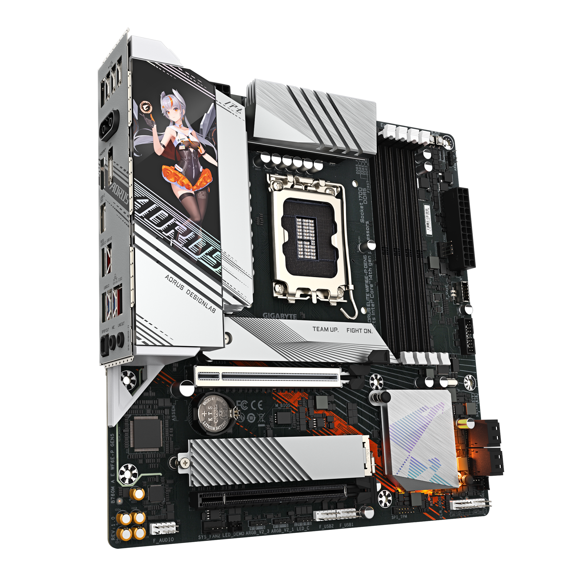 Gigabyte B760M AORUS ELITE WIFI6E-P GEN5 Micro ATX Motherboard ( Intel Socket LGA1700, Support 14th, 13th, and 12th Generation Intel Core,Pentium Gold and Celeron Cpu, 4 x DDR5 RAM Slots, Max 256GB RAM Support ) - Image 2