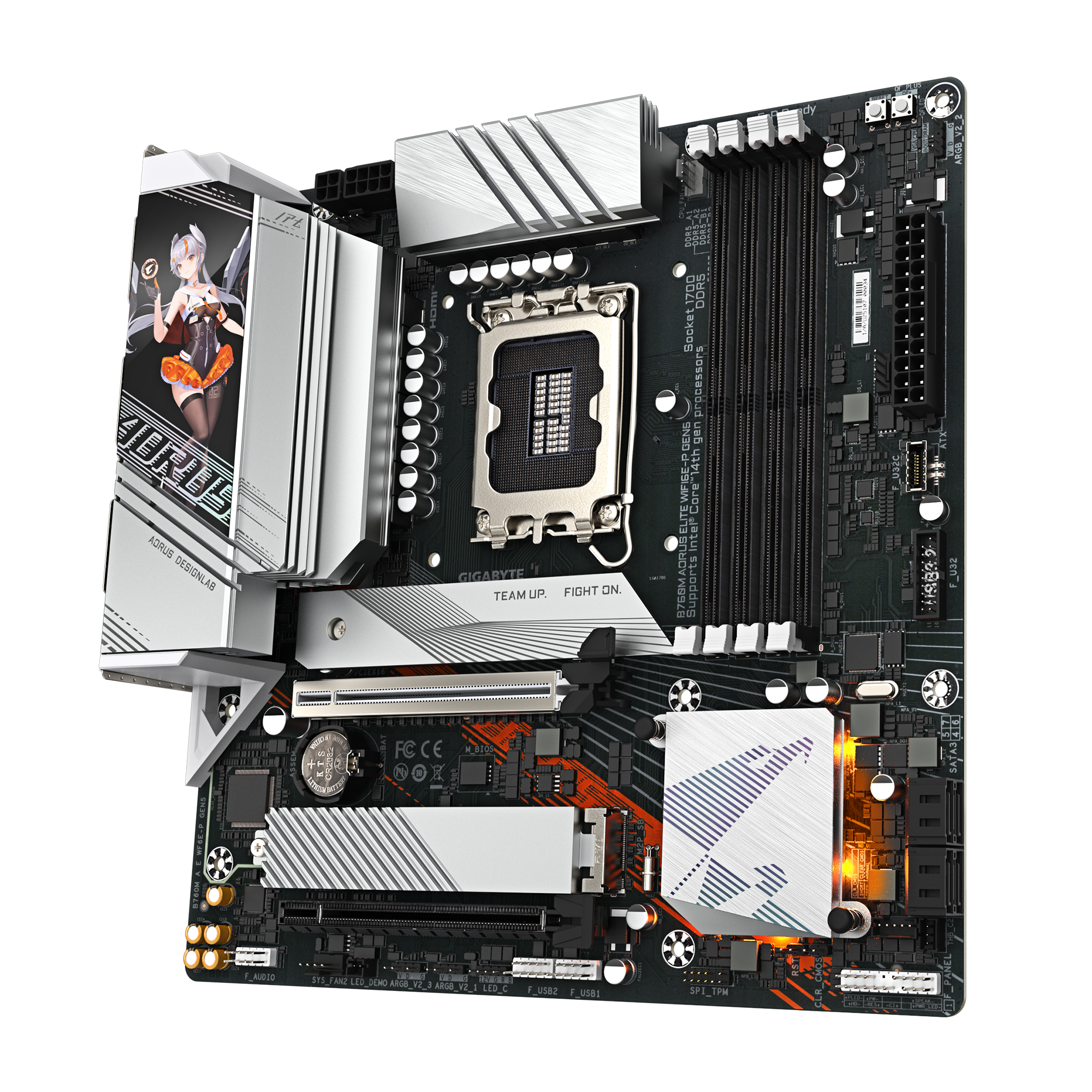 Gigabyte B760M AORUS ELITE WIFI6E-P GEN5 Micro ATX Motherboard ( Intel Socket LGA1700, Support 14th, 13th, and 12th Generation Intel Core,Pentium Gold and Celeron Cpu, 4 x DDR5 RAM Slots, Max 256GB RAM Support ) - Image 3