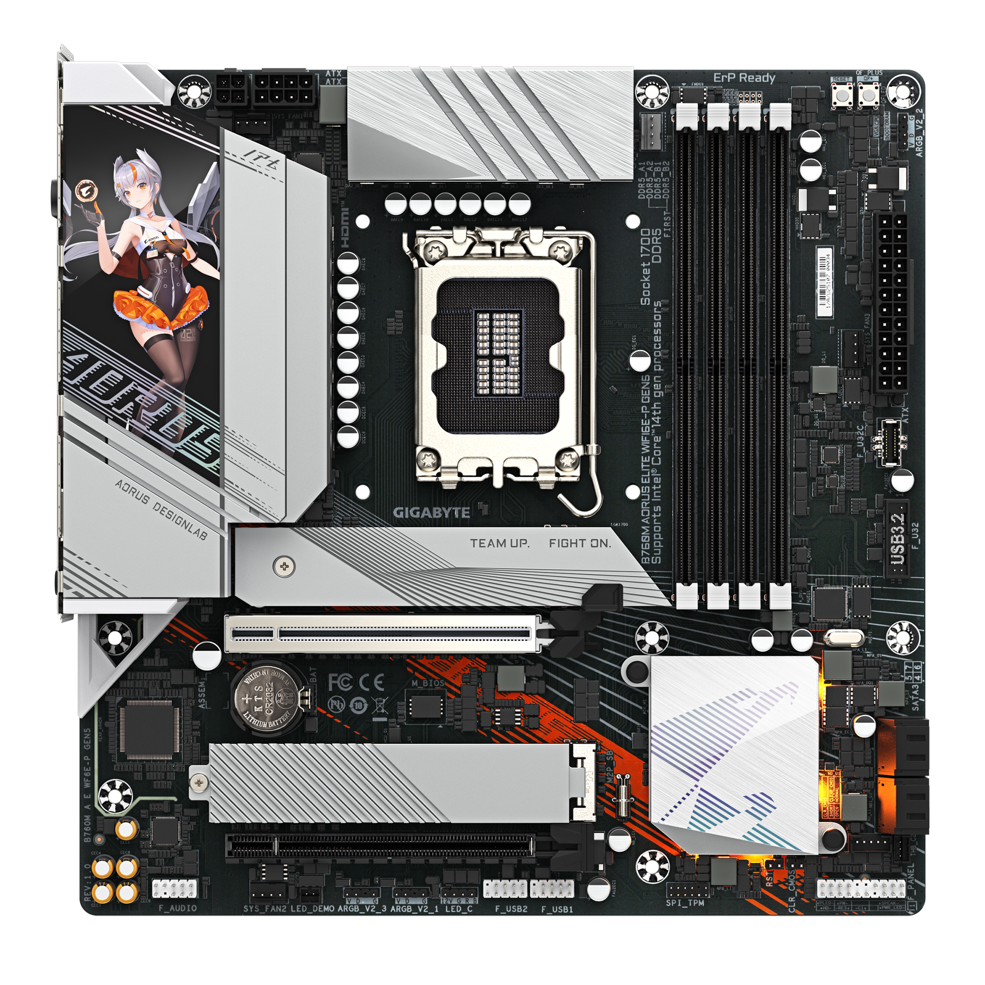 Gigabyte B760M AORUS ELITE WIFI6E-P GEN5 Micro ATX Motherboard ( Intel Socket LGA1700, Support 14th, 13th, and 12th Generation Intel Core,Pentium Gold and Celeron Cpu, 4 x DDR5 RAM Slots, Max 256GB RAM Support ) - Image 4