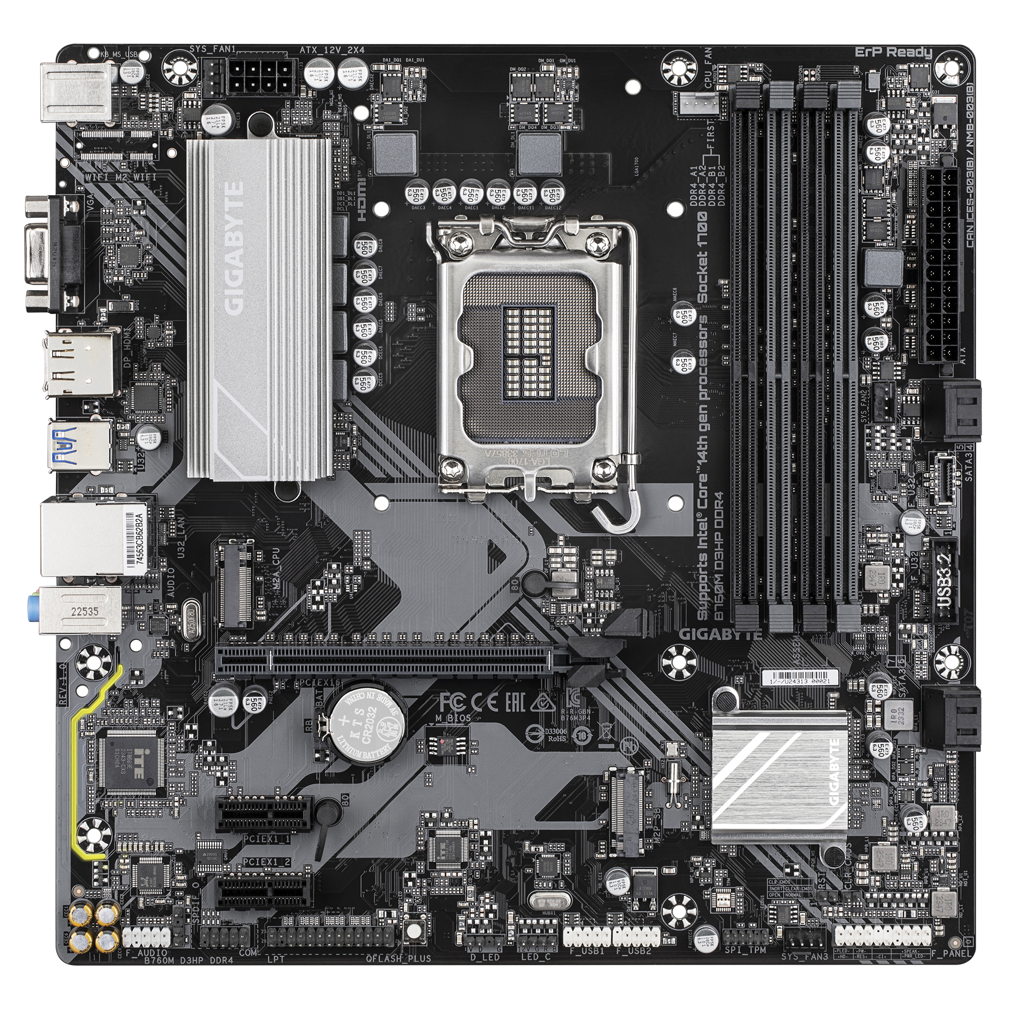 Gigabyte B760M D3HP DDR4 Micro ATX Motherboard ( Intel Socket LGA1700, Support 14th, 13th, And 12th Gen Intel Core, Pentium Gold and Celeron Cpu, 4 x DDR4 RAM Slots, Max 128GB RAM Support ) - Image 2