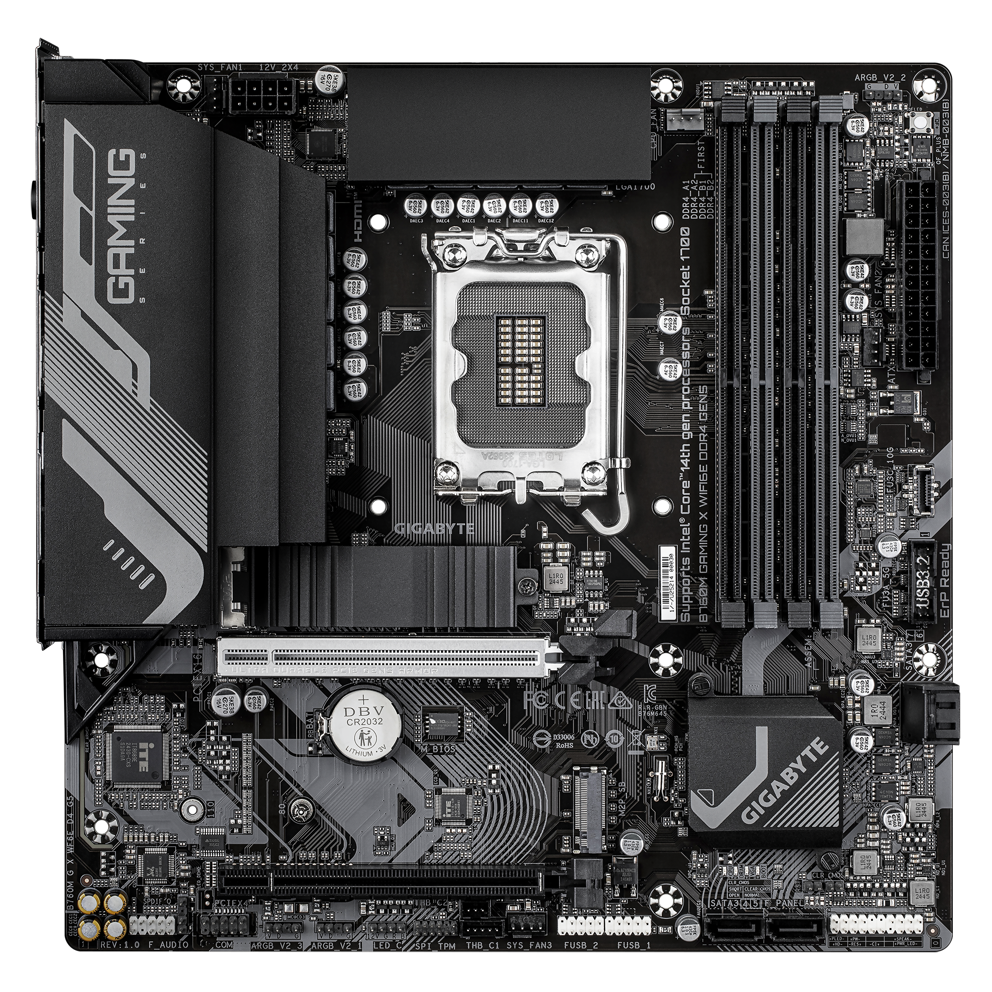 Gigabyte B760M GAMING X WIFI6E DDR4 GEN5 Micro ATX Motherboard ( Intel Socket LGA1700, Support 14th, 13th, and 12th Gen Intel Core, Pentium Gold and Celeron Cpu, 4 x DDR4 RAM Slots, Max 128GB RAM Support ) - Image 2