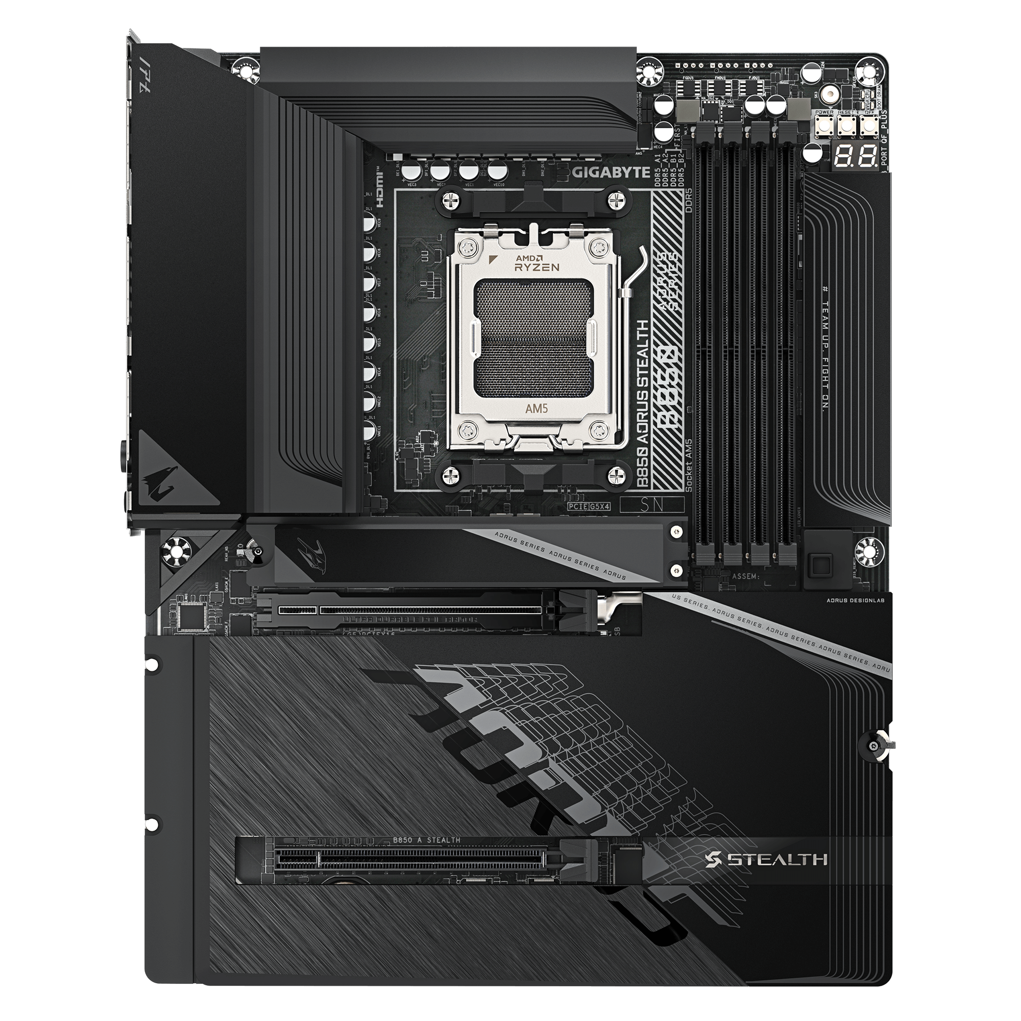 Gigabyte B850 AORUS STEALTH ATX Motherboard ( AMD Socket AM5, Support AMD Ryzen 9000, 8000, 7000 Series Cpu, 4 x DDR5 RAM Slots, Max 256GB RAM Support ) - Image 2