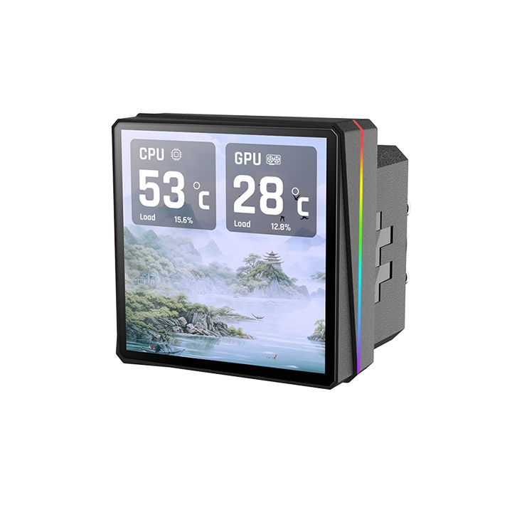 Thermaltake TH360 V3 Ultra ARGB Sync 360mm Black AIO Cpu Liquid Cooler With 3.95" Stylish Square LCD Display Pump Head ( CL-W474-PL12SW-A ) - Image 2