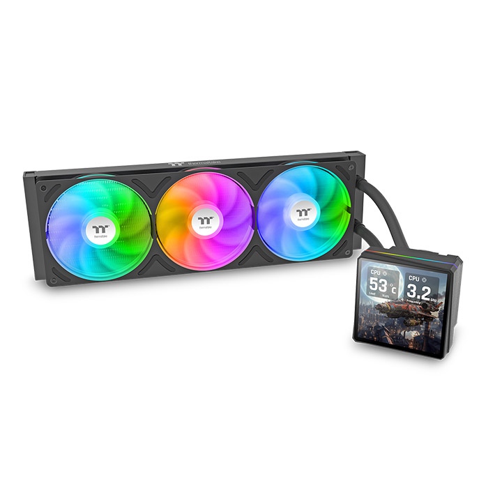 Thermaltake TH360 V3 Ultra ARGB Sync 360mm Black AIO Cpu Liquid Cooler With 3.95" Stylish Square LCD Display Pump Head ( CL-W474-PL12SW-A )