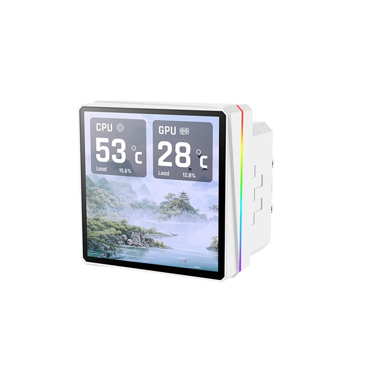 Thermaltake TH360 V3 Ultra ARGB Sync Snow Edition 360mm AIO Cpu Liquid Cooler With 3.95″ Stylish Square LCD Display Pump Head ( CL-W476-PL12SW-A ) - Image 2