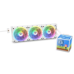 Thermaltake Minecube 360 Ultra ARGB Sync 360mm Snow Edition AIO Cpu Liquid Cooler With Quad-LCD Cube Display  Composed Of Four 3.95” TFT LCDs ( CL-W482-PL12SW-A )