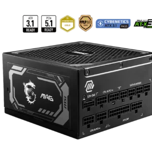 MSI MAG A1250GL PCIE5 1250Watt ATX 3.1 Compatible PCIe 5.1 Ready 80 Plus Gold Fully Modular Power Supply Unit
