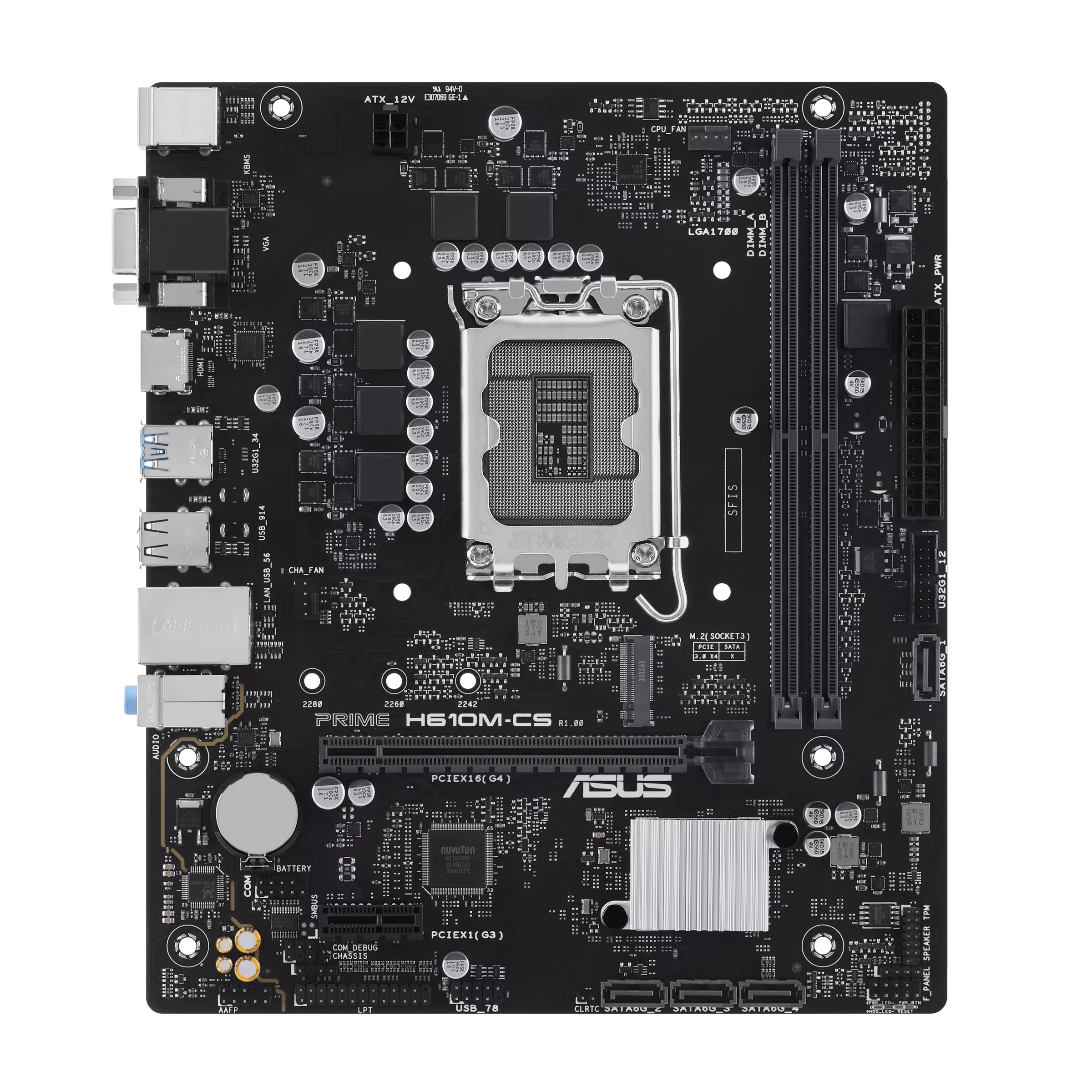 Asus Prime H610M-CS-CSM mATX Motherboard ( Intel Socket LGA1700, Supports Intel Core 14th & 13th Gen Processors, Intel Core 12th Gen, Pentium Gold and Celeron Cpu, 2 xDDR5 RAM Slots, Max 96GB RAM )