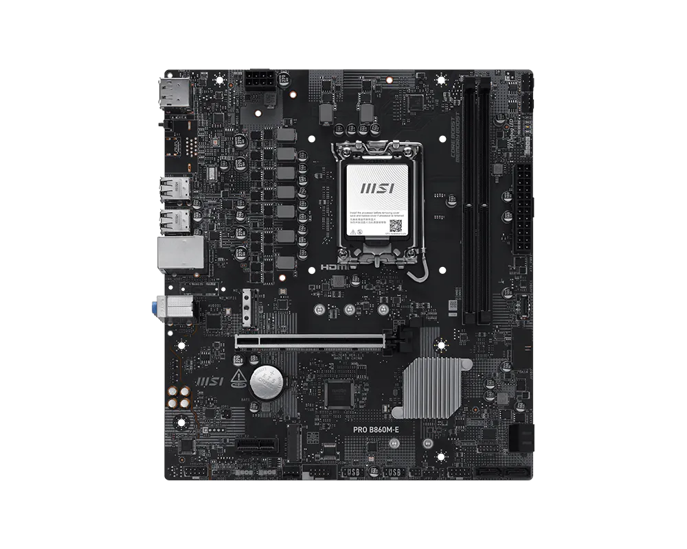 MSI PRO B860M-E mATX Motherboards ( Intel LGA 1851 Socket, Supports Intel Core Ultra Processors (Series 2) Cpu, 2x DDR5 RAM Slots, Max 128GB RAM Support ) - Image 2