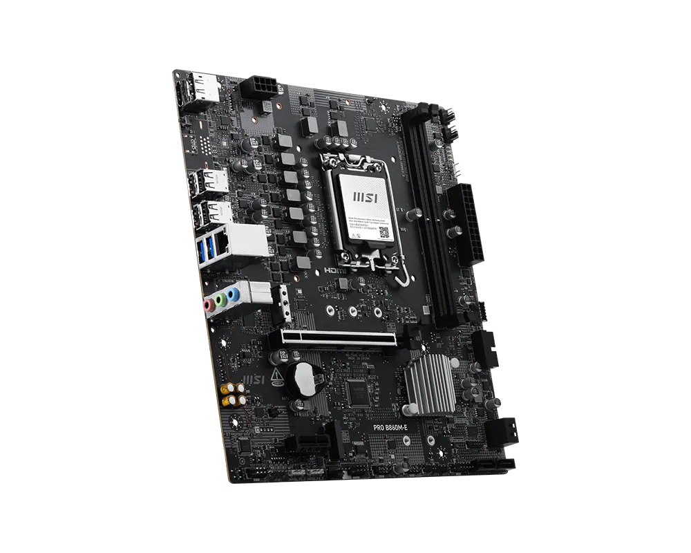 MSI PRO B860M-E mATX Motherboards ( Intel LGA 1851 Socket, Supports Intel Core Ultra Processors (Series 2) Cpu, 2x DDR5 RAM Slots, Max 128GB RAM Support ) - Image 4