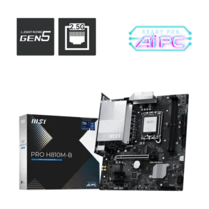 MSI PRO H810M-B mATX Motherboard ( Intel Socket LGA 1851, Supports Intel Core Ultra (Series 2) Cpu, 2x DDR5 RAM Slots, Max 128GB RAM Support )