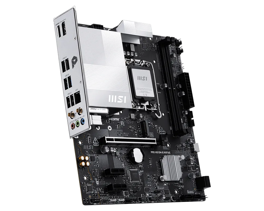 MSI PRO H810M-B WIFI6E mATX Motherboard ( Intel Socket LGA 1851, Supports Intel Core Ultra (Series 2) Cpu, 2x DDR5 RAM Slots, Max 128GB RAM Support ) - Image 4