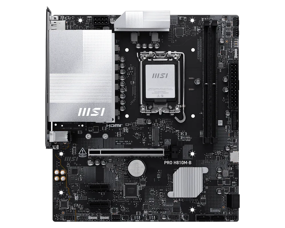 MSI PRO H810M-B mATX Motherboard ( Intel Socket LGA 1851, Supports Intel Core Ultra (Series 2) Cpu, 2x DDR5 RAM Slots, Max 128GB RAM Support ) - Image 3