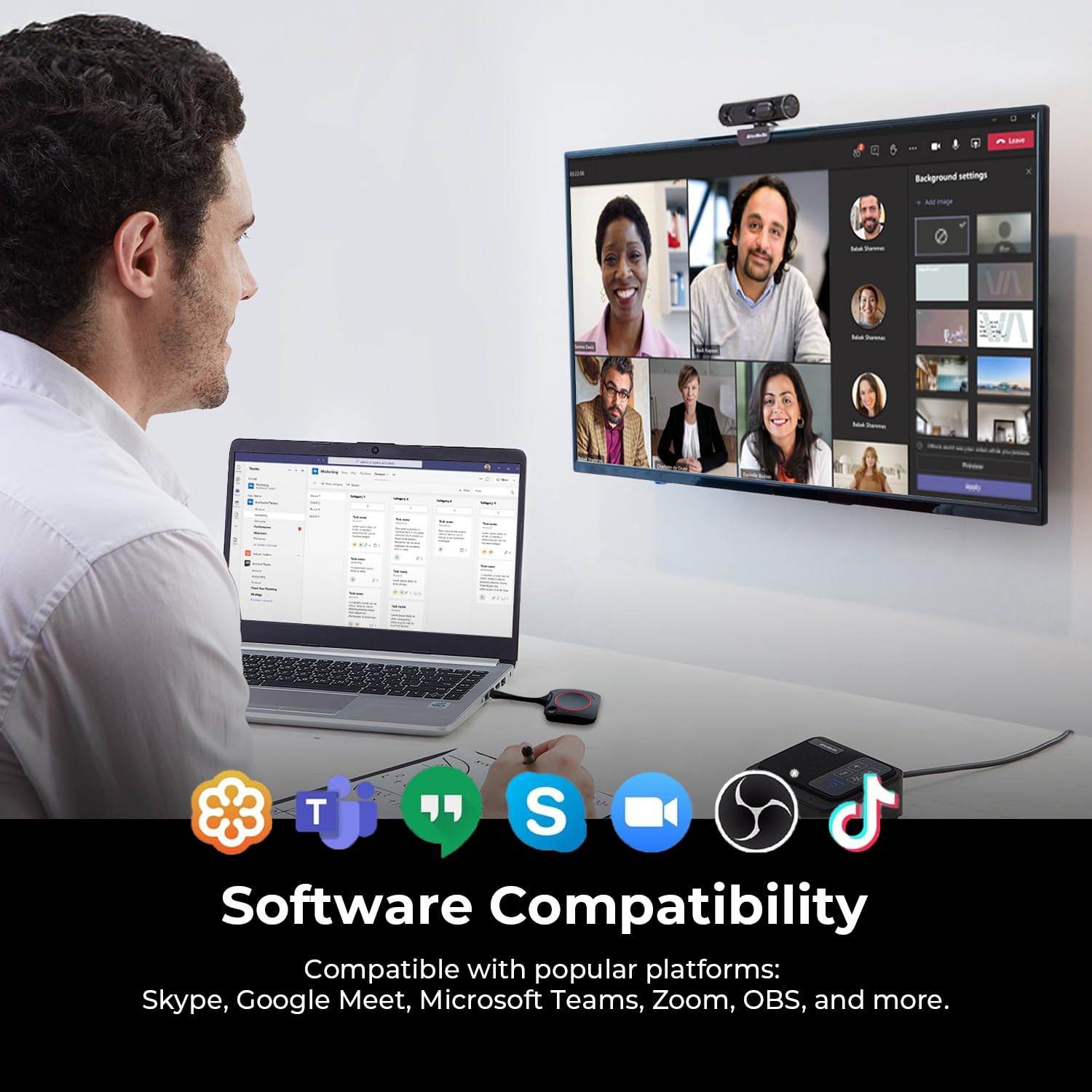 AVerMedia PW315 1080p 60FPS Wide Angle Webcam For Perfect for Content Creation, Live Streaming, and Video Conferencing - Image 4