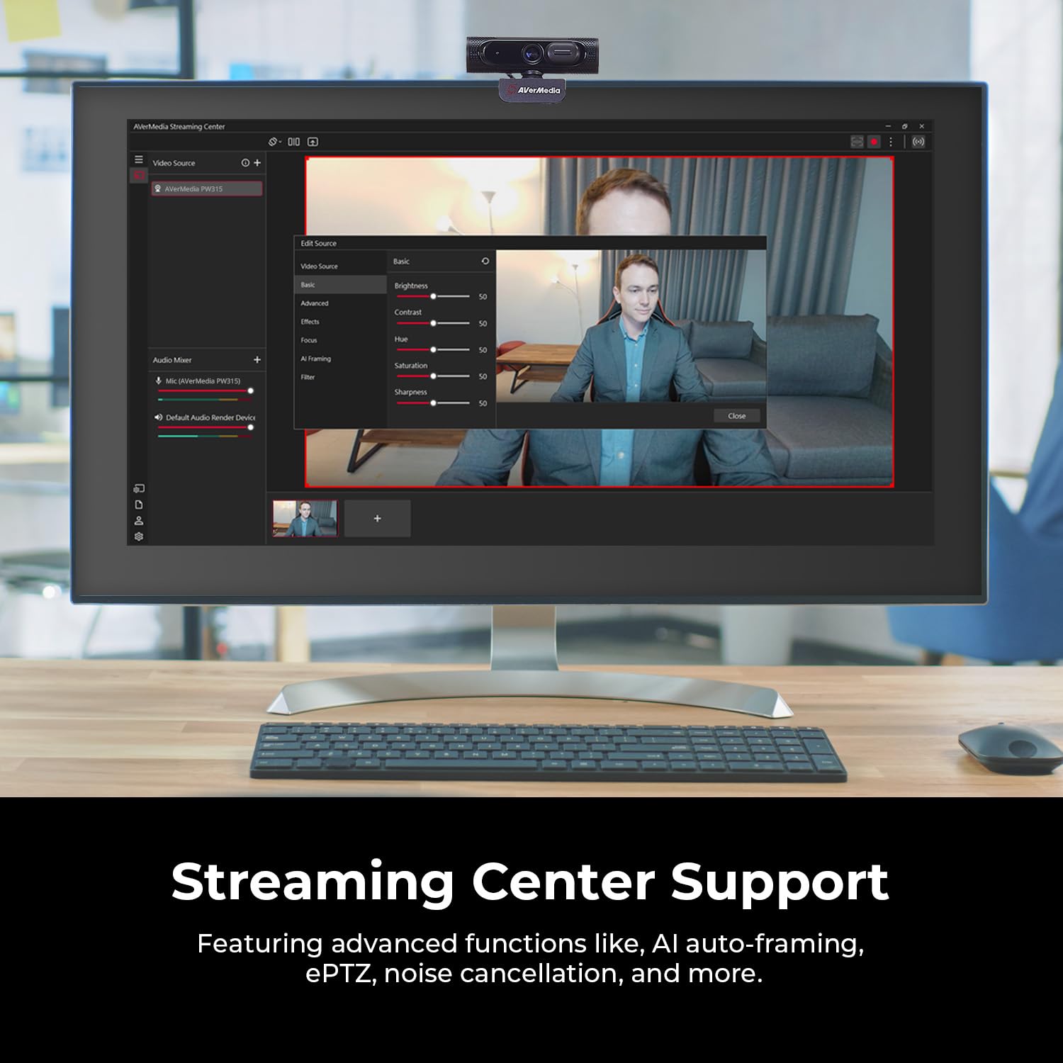 AVerMedia PW315 1080p 60FPS Wide Angle Webcam For Perfect for Content Creation, Live Streaming, and Video Conferencing - Image 6