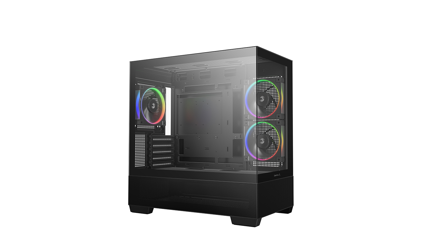 Deepcool CG380 3F Micro-ATX Mid Tower Tempered Glass Side Panel Black PC Case With Pre-Installed PWM ARGB Fans ( R-CG380-BKAGM3-G ) - Image 2