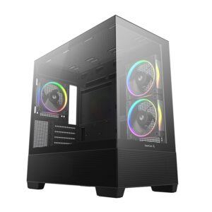 Deepcool CG380 3F Micro-ATX Mid Tower Tempered Glass Side Panel Black PC Case With Pre-Installed PWM ARGB Fans ( R-CG380-BKAGM3-G )