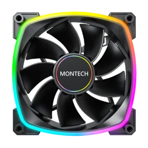 Montech RX140 PWM Impressive ARGB Lighting Black Single Pack Cabinet Fan