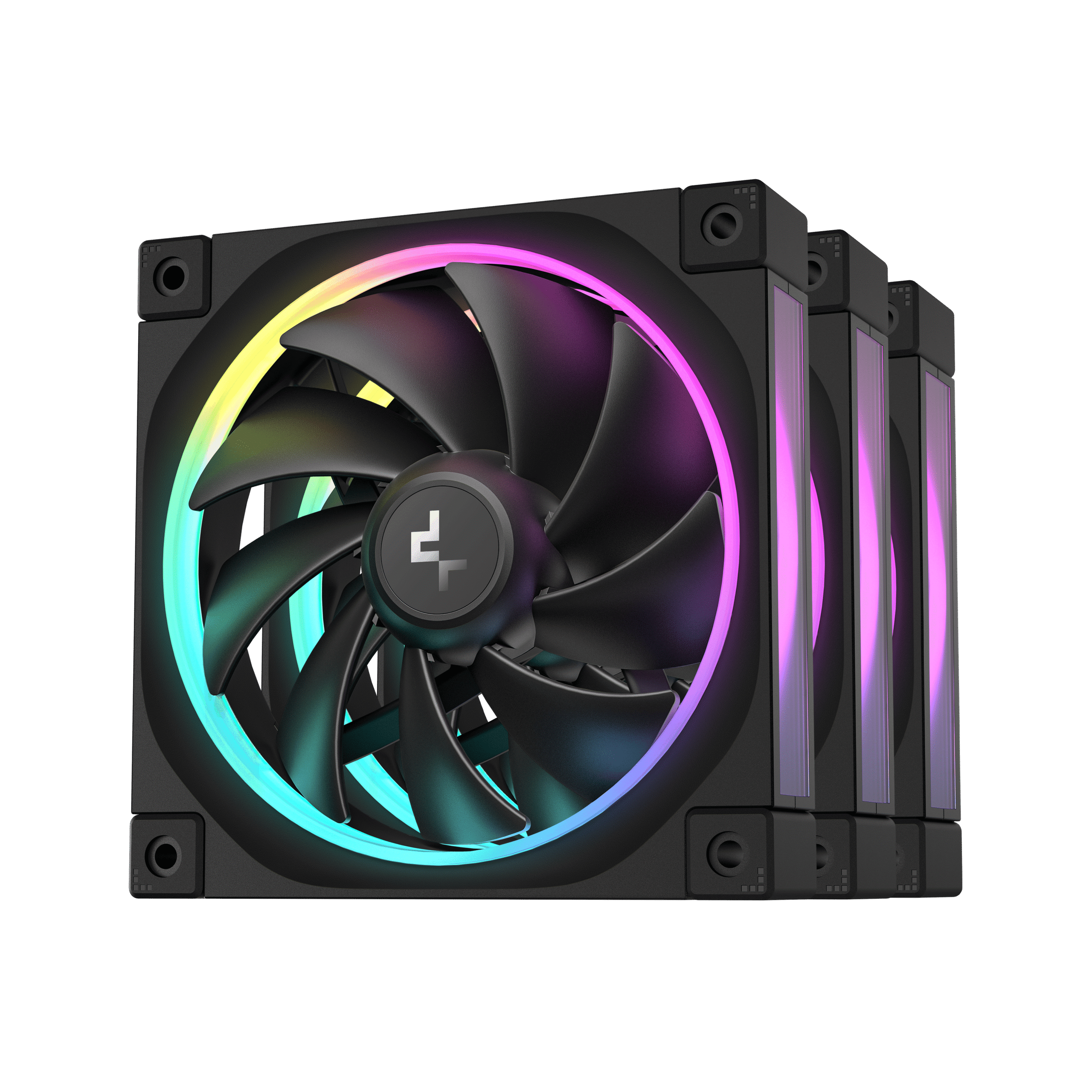Deepcool FL12 3 IN 1 ARGB Gen2 Unique Light Effect High Performance Low Noise & Outstanding Quality Triple Pack Black Pc Case Fan ( R-FL12-BKAPN3-G )