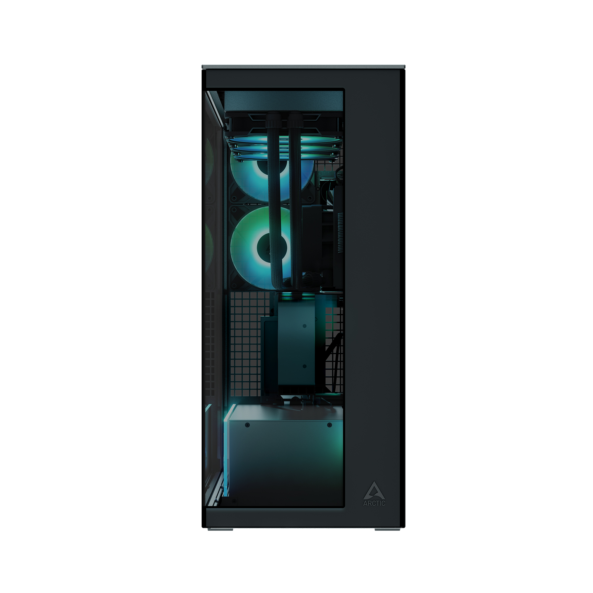 Arctic Xtender VG Black ARGB Premium E-ATX Mid Tower Tinted Tempered Glass Side Panel PC Case With Vertical GPU Mounting & Pre-Installed ARGB Fans ( ACPCC00016A ) - Image 3