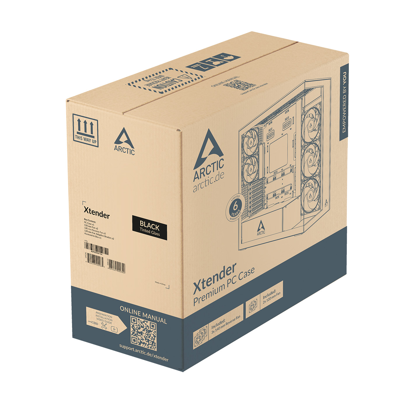 Arctic Xtender VG Black ARGB Premium E-ATX Mid Tower Tinted Tempered Glass Side Panel PC Case With Vertical GPU Mounting & Pre-Installed ARGB Fans ( ACPCC00016A ) - Image 14