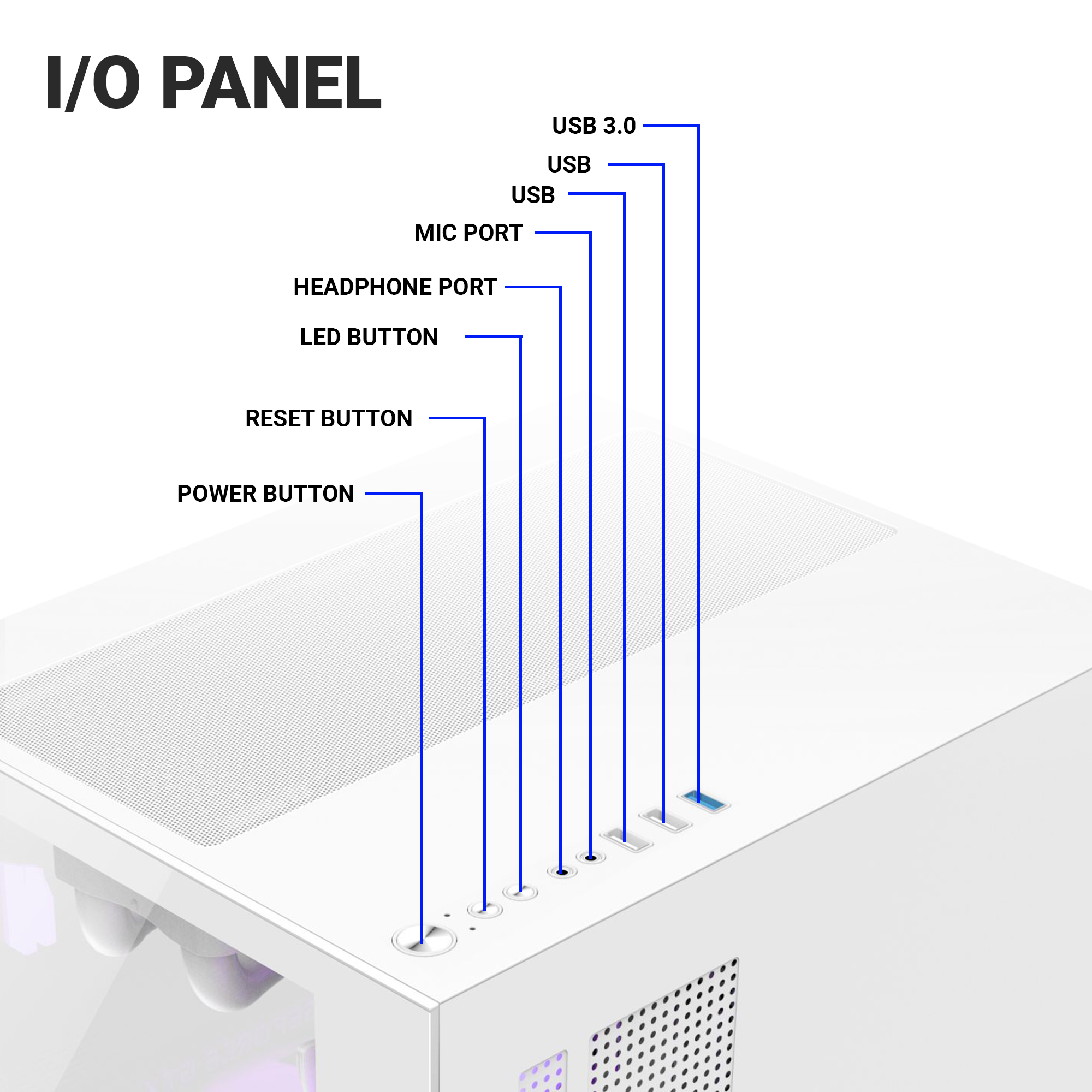 Ant Esports crystal Z2 Micro-ATX Mid-Tower Tempered Glass Side Panel White Cabinet With ARGB Infinity Mirror Fans ( AESP0302 ) - Image 8
