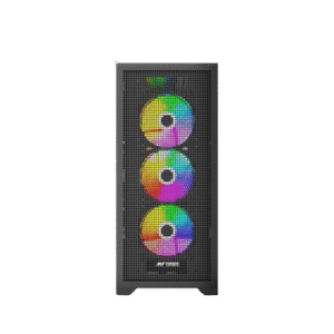 Ant Esports EVO 360 E-ATX Mid Tower Tempered Glass Side Panel Black Cabinet With Pre-installed ARGB Fans ( AESP0365 )
