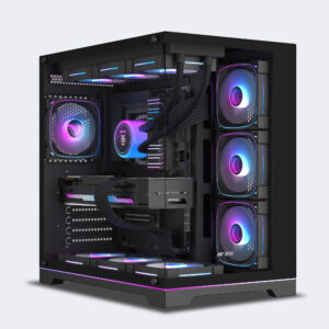 Ant Esports Crystal X7 Pro Max ATX Mid Tower 3-Side Tempered Glass Black Cabinet With Pre-installed RGB Fans ( AESP0387 )