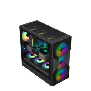 Ant Esports Titan FE ARGB ATX Mid Tower Tempered Glass Side Panel Black Cabinet With Pre-installed ARGB Fans ( AESP0405 )