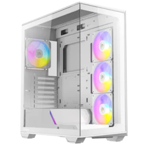 Antec C3 ARGB White ATX Mid Tower 4mm Tempered Glass Side Panel White Pc Cabinet With Pre-installed PWM ARGB Fans