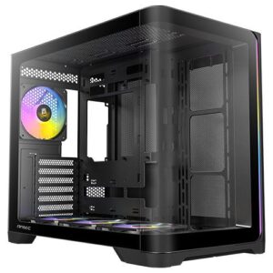 Antec C5 Curve ARGB Black ATX Mid Tower 4mm Tempered Glass Glass Side Panel Black Pc Cabinet With Pre-installed P12 PWM ARGB Fans 
