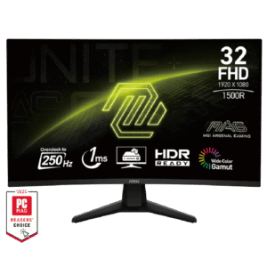 MSI MAG 32C6X 31.5-Inch Curve 1500R FHD VA Panel 250Hz 1ms (MPRT) Adaptive-Sync HDR Ready Anti-glare Gaming Monitor