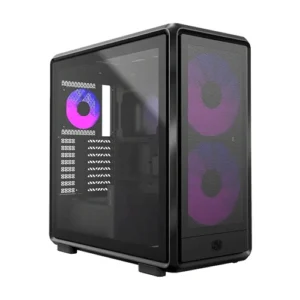 Cooler Master MasterFrame 600 Mesh ARGB E-ATX Mid Tower Tempered Glass Side Panel Black PC Case With Pre-installed SickleFlow ARGB Fans ( MF600M-KGNN-S01 )