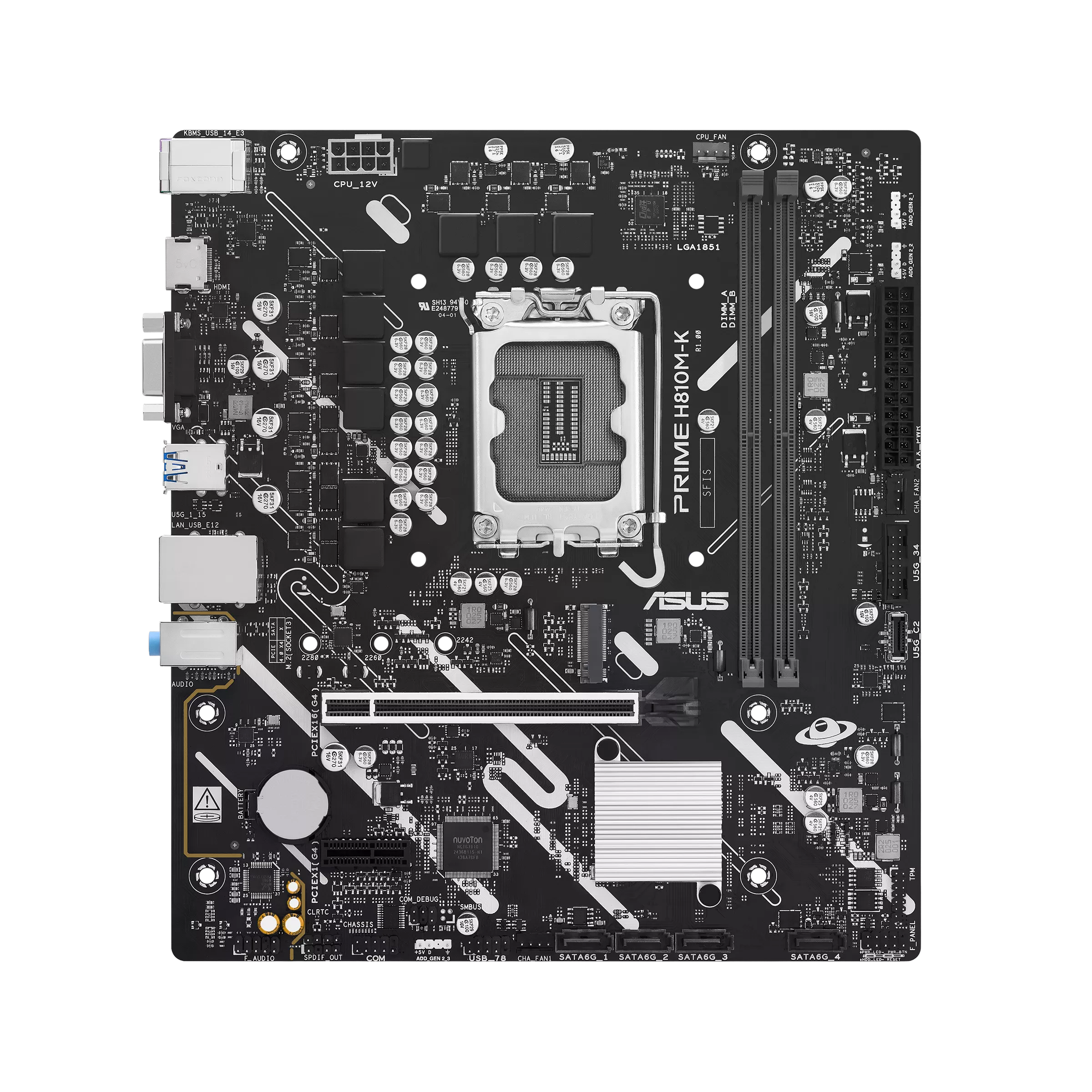 Asus PRIME H810M-K micro-ATX Motherboard ( Intel Socket LGA1851, Supports Intel Core Ultra Processors (Series 2), 2 x DDR5 RAM Slots, Max 128GB RAM ) - Image 2