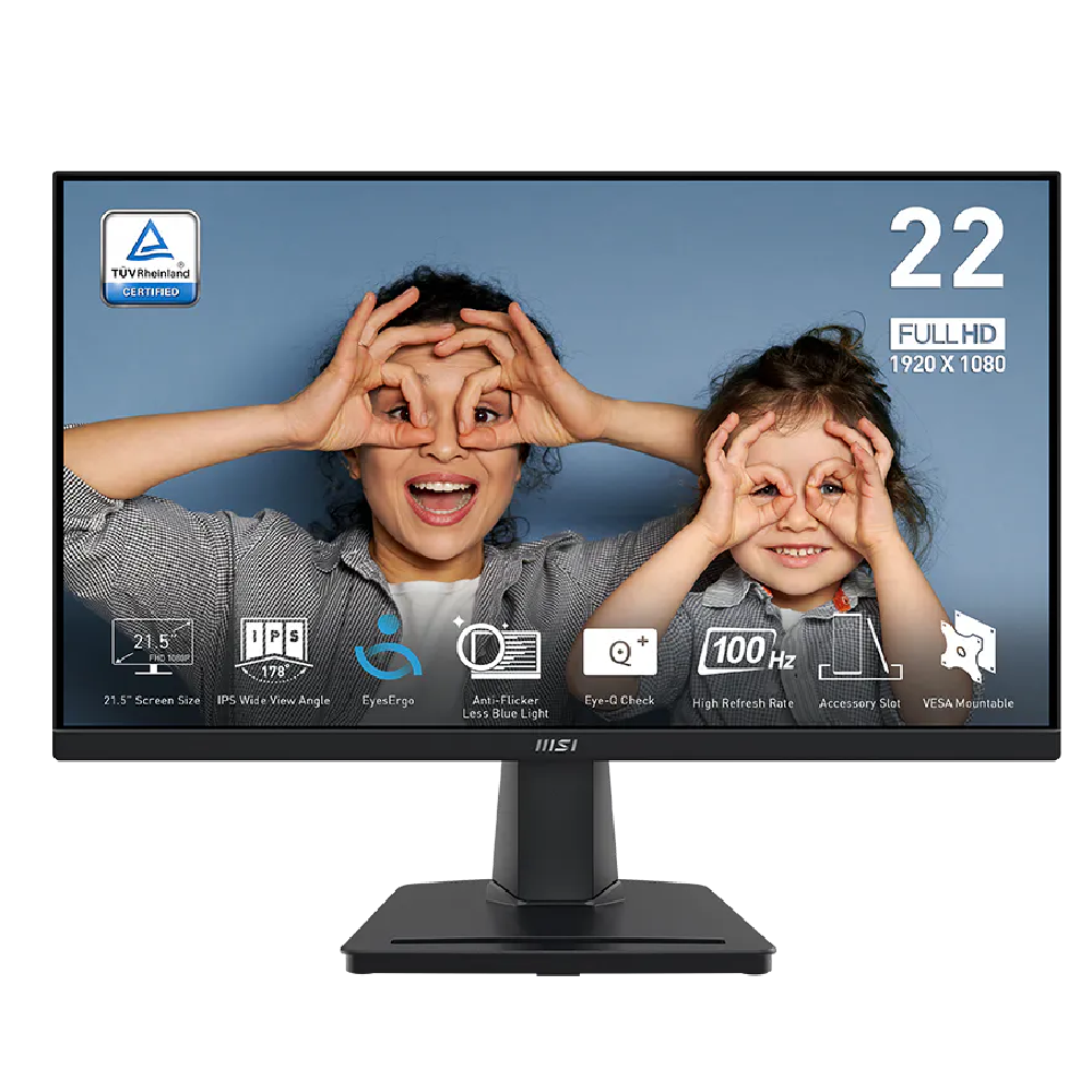 MSI PRO MP225 21.5-Inch Flat FHD IPS 100HZ 1ms(MPRT) , 4ms (GTG) Adaptive-Sync Anti-glare Business Productivity Monitors ( 9S6-3PC6CM-010 )