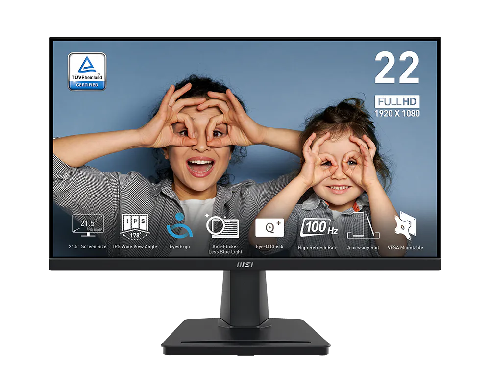 MSI PRO MP225 21.5-Inch Flat FHD IPS 100HZ 1ms(MPRT) , 4ms (GTG) Adaptive-Sync Anti-glare Business Productivity Monitors ( 9S6-3PC6CM-010 ) - Image 2