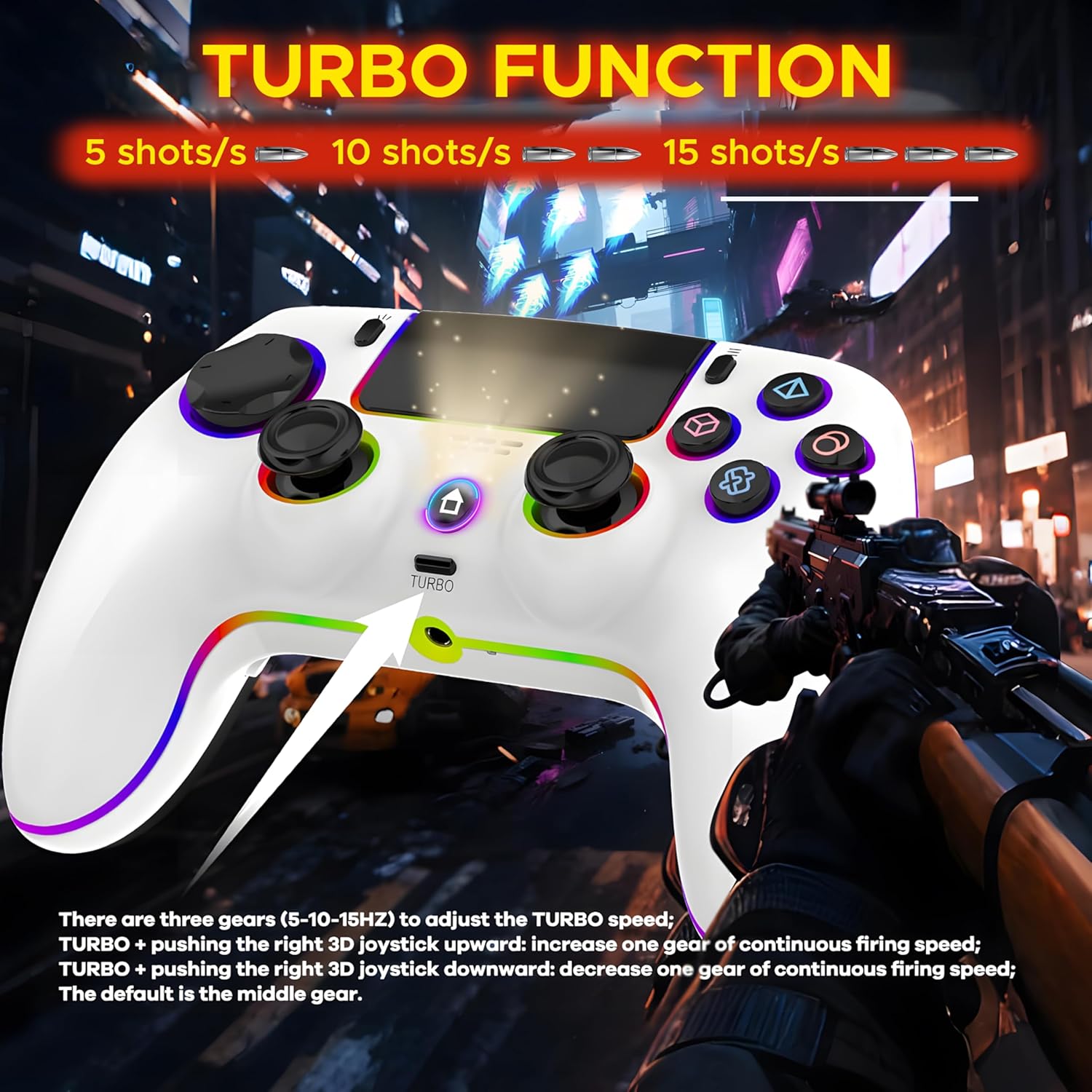 Ant Esports Powerstrike PS5 White Wireless Gamepad - Image 9