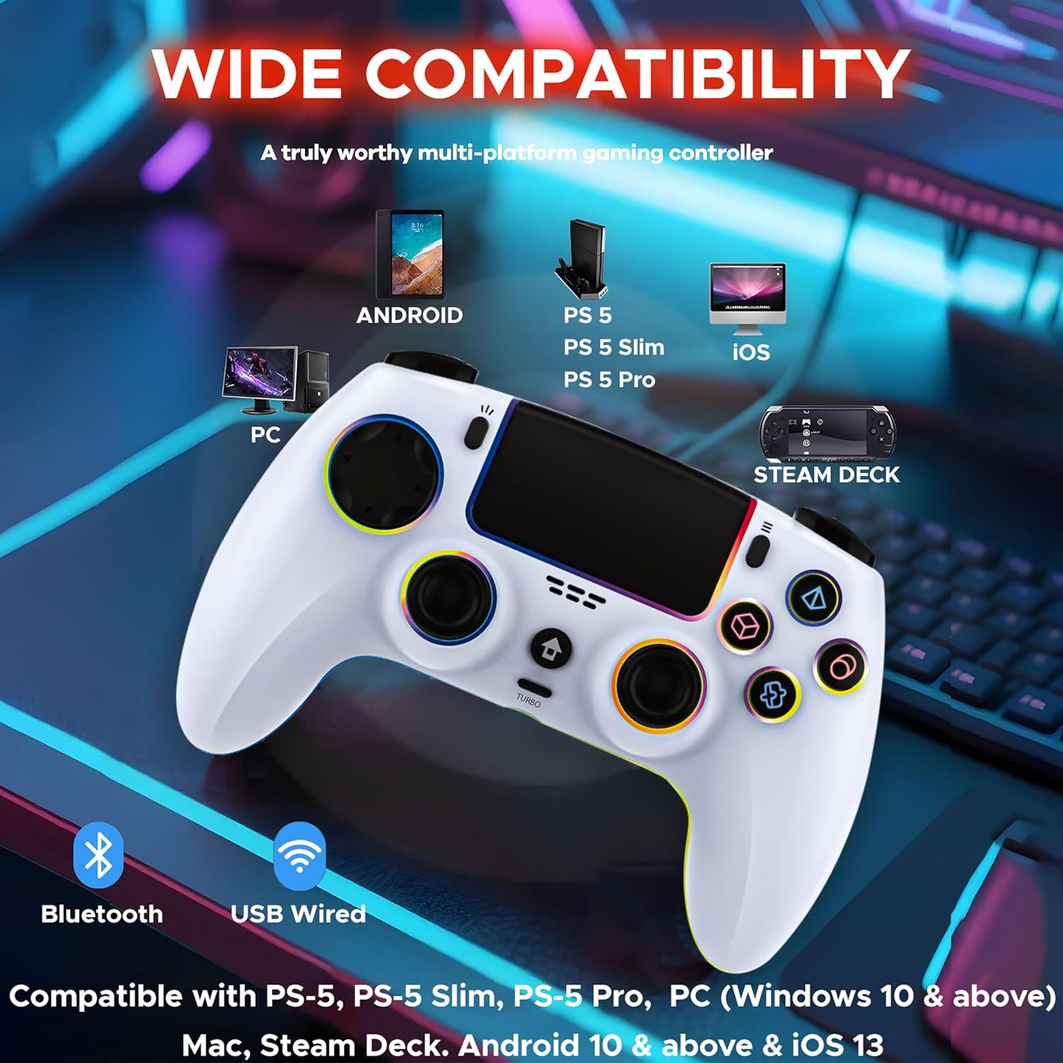 Ant Esports Powerstrike PS5 White Wireless Gamepad - Image 5