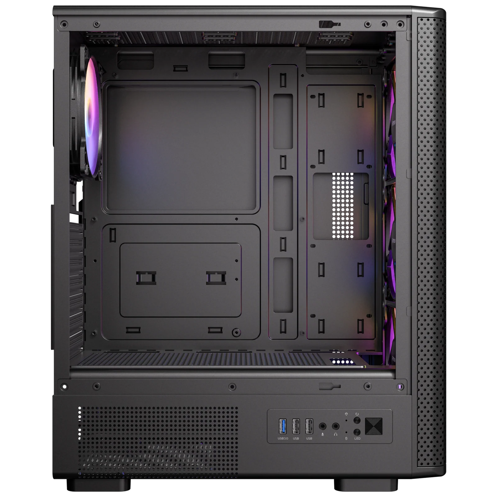 Antec VX310 ARGB ATX Mid Tower Tempered Glass Side Panel Black Pc Cabinet With Pre-installed ARGB Fans - Image 4