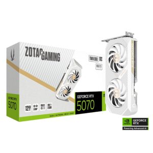 Zotac GAMING GeForce RTX 5070 Twin Edge OC White Edition 12GB GDDR7 192-Bit Gaming Graphics Card With Dual Fans ( ZT-B50700Q-10P )