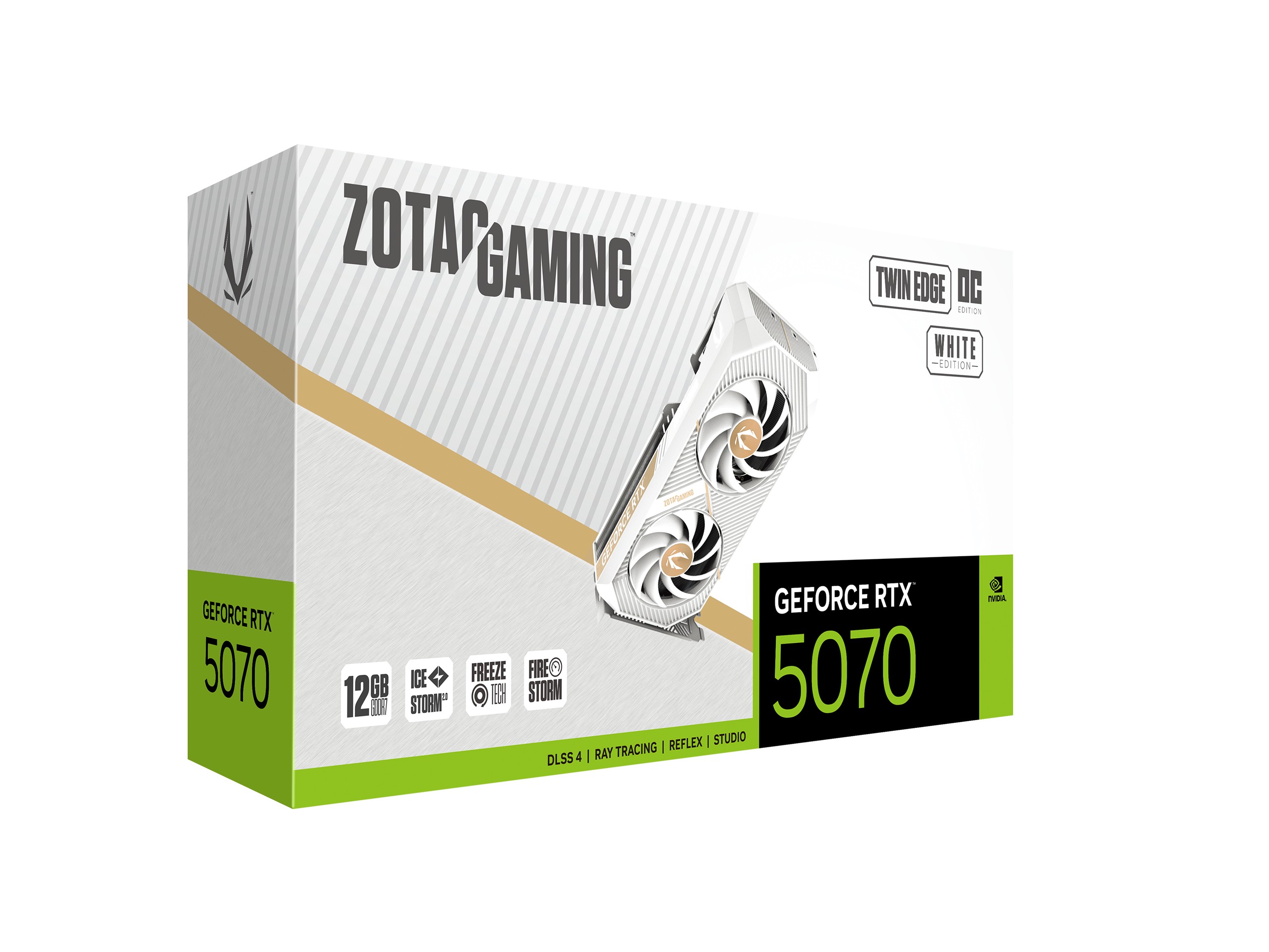 Zotac GAMING GeForce RTX 5070 Twin Edge OC White Edition 12GB GDDR7 192-Bit Gaming Graphics Card With Dual Fans ( ZT-B50700Q-10P ) - Image 7