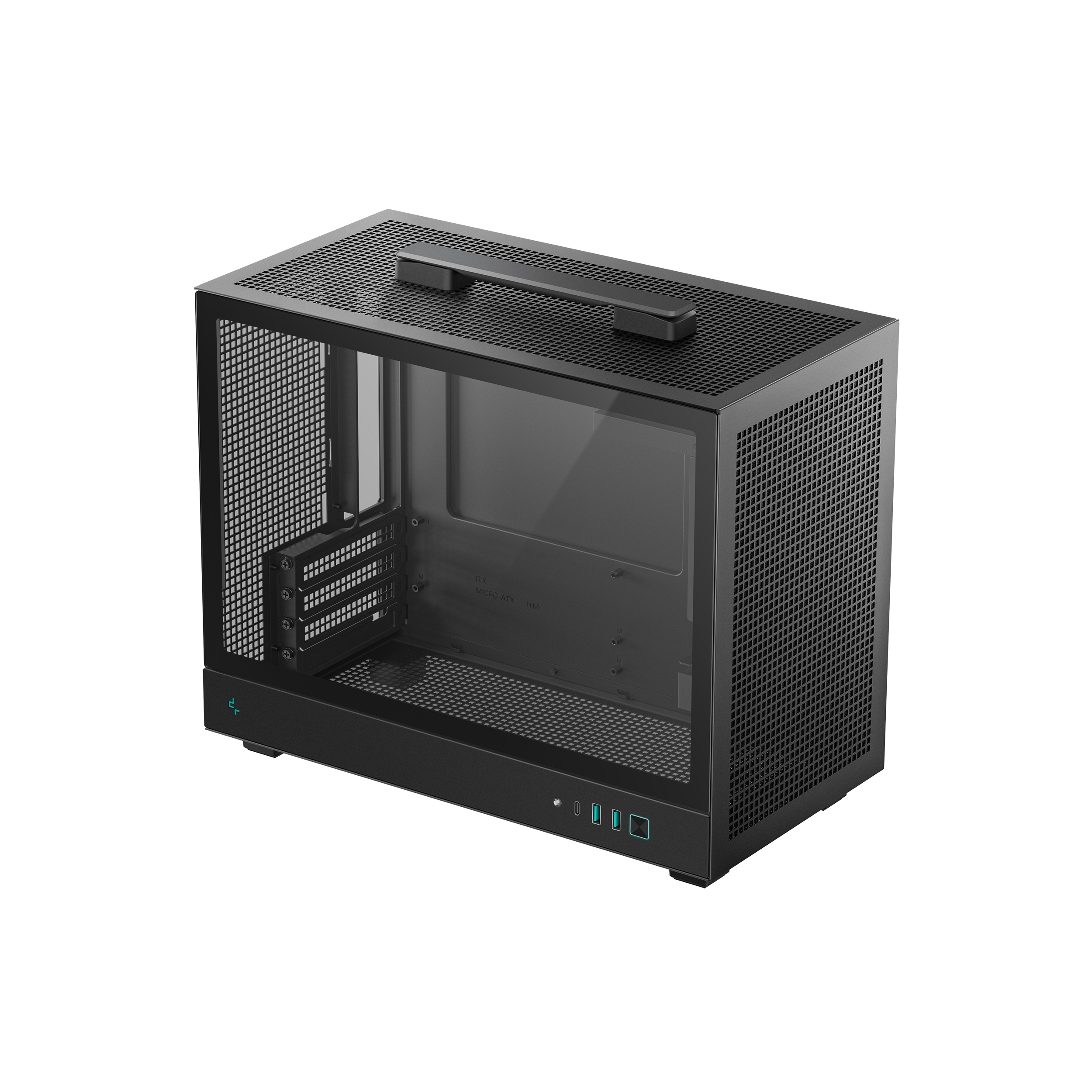 DeepCool CH160 Plus Micro-ATX Mini Tower Tempered Glass Side Panel Black Compact Evolved PC Case ( R-CH160-BKNGM0-G )