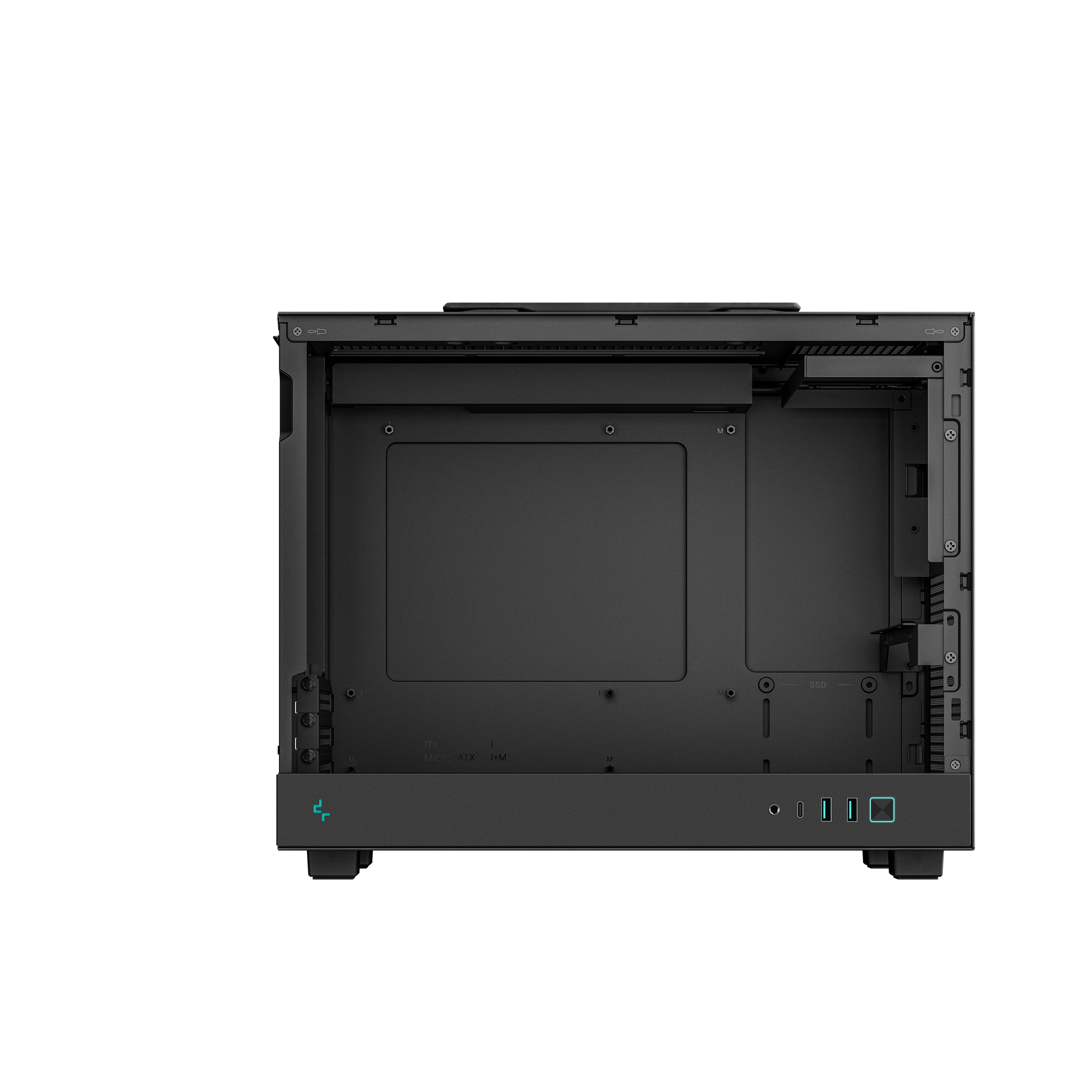 DeepCool CH160 Plus Micro-ATX Mini Tower Tempered Glass Side Panel Black Compact Evolved PC Case ( R-CH160-BKNGM0-G ) - Image 5